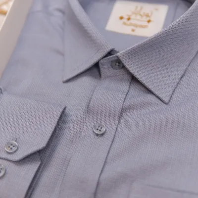 Blue Gray Cotton Shirt